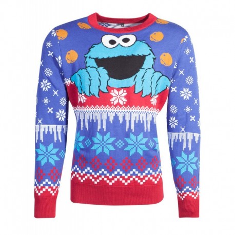 Sesame Street Suéter Christmas Cookie Monster TALLA CAMISETA S