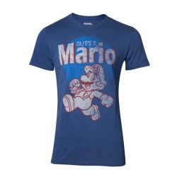 Camiseta Super Mario Running Vintage Nintendo - Hombre TALLA CAMISETA S