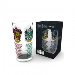 Vaso largo de cristal Harry Potter Logos House Crest