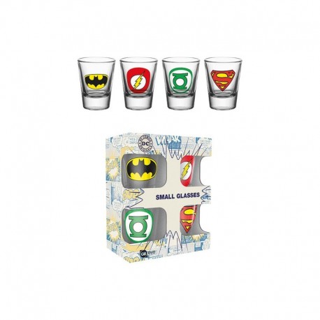 Pack 4 vasos de chupito DC Comics - Logo