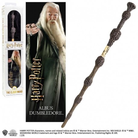 Harry Potter - Varita Mágica de Albus Dumbledore con marcapáginas 3D