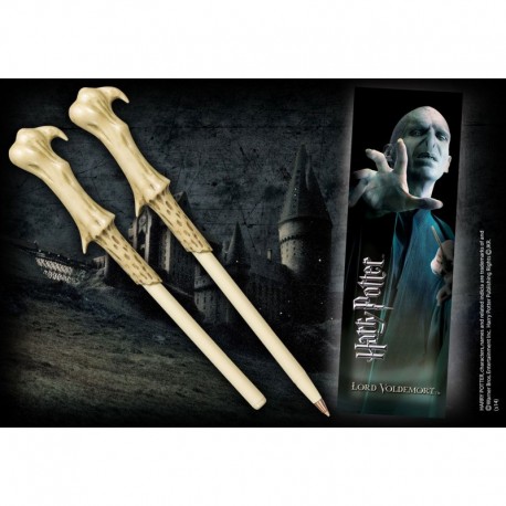 Harry Potter Set Punto de libro ( marcapáginas) y Boligrafo Lord Voldemort