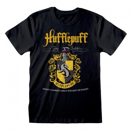 Camiseta Harry Potter - Hufflepuff Black Crest - Unisex - Talla Adulto TALLA CAMISETA XL