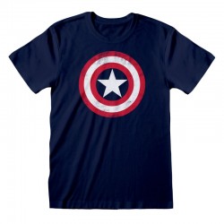 Camiseta Marvel Comics Captain America - Shield Distressed - Unisex - Talla Adulto TALLA CAMISETA S
