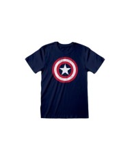 Camiseta Marvel Comics Captain America - Shield Distressed - Unisex - Talla Adulto TALLA CAMISETA S