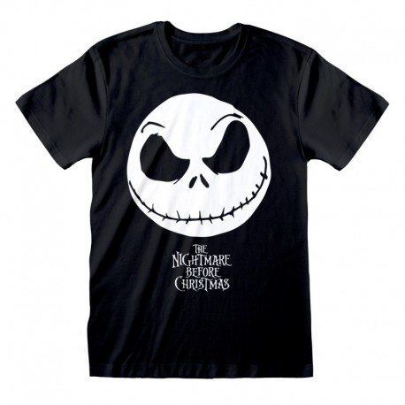 Camiseta Nightmare Before Christmas - Jack Face & Logo - Unisex - Talla Adulto TALLA CAMISETA L