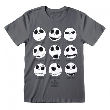Camiseta Nightmare Before Christmas - Many Faces Of Jack - Unisex - Talla Adulto TALLA CAMISETA L