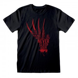 Camiseta Nightmare On Elm St, A - Glove Text - Talla Adulto TALLA CAMISETA S