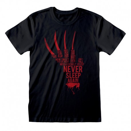 Camiseta Nightmare On Elm St, A - Glove Text - Talla Adulto TALLA CAMISETA S