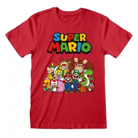 Camiseta Nintendo Super Mario - Main Character Group - Unisex - Talla Adulto TALLA CAMISETA S