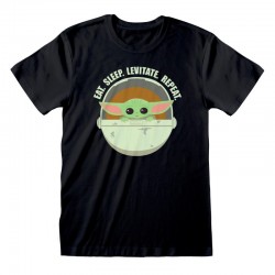 Camiseta Star Wars : Mandalorian, The - Eat Sleep Levitate - Unisex - Talla Adulto TALLA CAMISETA M