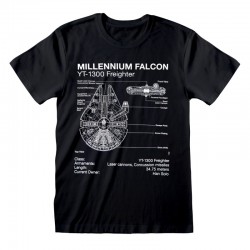 Camiseta Star Wars - Millenium Falcon Sketch  - Unisex - Talla Adulto TALLA CAMISETA S