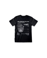 Camiseta Star Wars - Millenium Falcon Sketch  - Unisex - Talla Adulto TALLA CAMISETA S