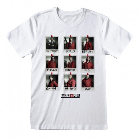 Camiseta La Casa De Papel - Polaroid  - Unisex - Talla Adulto TALLA CAMISETA S