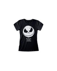Camiseta Nightmare Before Christmas - Jack Face & Logo - Mujer - Talla Adulto TALLA CAMISETA S