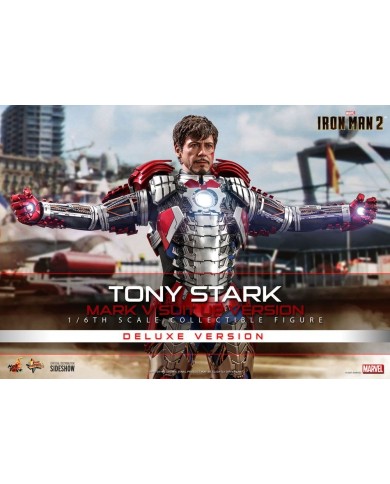Tony Stark (Mark V Suit Up Version) Deluxe Iron Man 2 Figura Movie Masterpiece 1/6