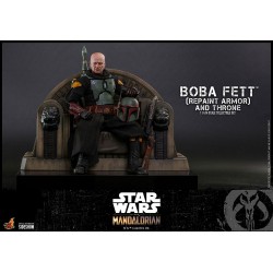 Boba Fett (Repaint Armor) and Throne - Star Wars The Mandalorian Figura 1/6