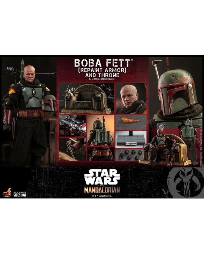 Boba Fett (Repaint Armor) and Throne - Star Wars The Mandalorian Figura 1/6