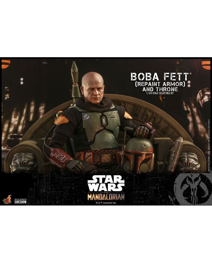 Boba Fett (Repaint Armor) and Throne - Star Wars The Mandalorian Figura 1/6