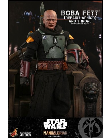 Boba Fett (Repaint Armor) and Throne - Star Wars The Mandalorian Figura 1/6