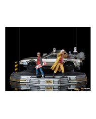 Full Set Deluxe: DeLorean + Marty McFly + Doc Brown Regreso al Futuro II Estatuas 1/10 Art Scale