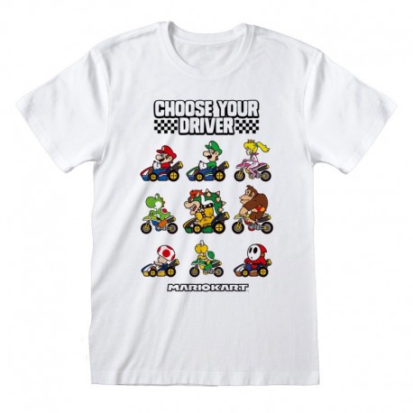 Camiseta Nintendo Super Mario Kart - Choose Your Driver - Unisex - Talla Adulto TALLA CAMISETA S