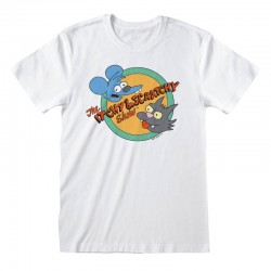 Camiseta Simpsons - Itchy And Scratchy Logo White - Unisex - Talla Adulto TALLA CAMISETA L