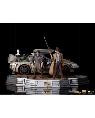 DeLorean Full Set Deluxe Regreso al Futuro III - BDS Art Scale Statue 1/10