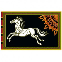 Bandera Estandarte de Rohan con fondo negro