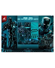 Neon Tech Iron Man with Suit-Up Gantry