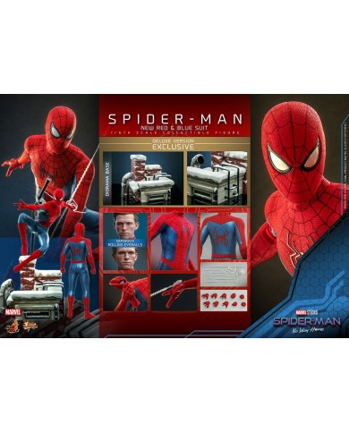 Spider-Man (New Red and Blue Suit) (Deluxe Version) Spider-Man: No Way Home Figura Movie Masterpiece 1/6