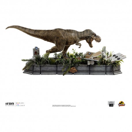 T-Rex attacks Donald Gennaro - Parque Jurásico Estatua 1/20 Demi Art Scale