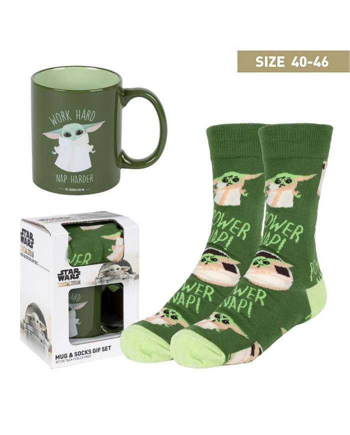 SET REGALO TAZA Y CALCETÍN THE MANDALORIAN TALLA 40-46
