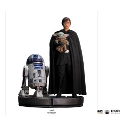 Luke Skywalker, R2-D2 & Grogu Star Wars The Mandalorian Estatua Legacy Replica 1/4