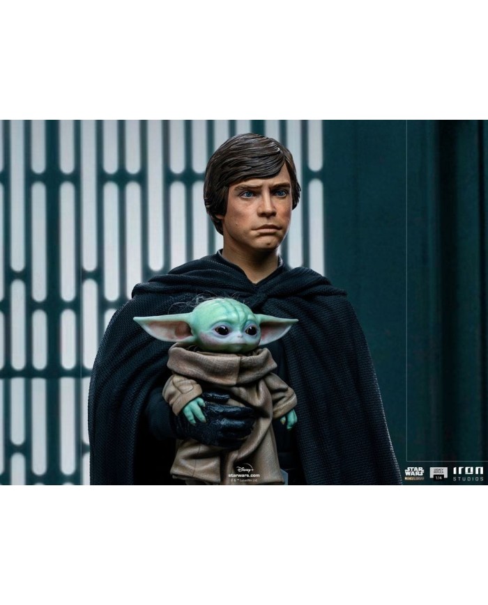 Luke Skywalker, R2-D2 & Grogu Star Wars The Mandalorian Estatua Legacy Replica 1/4