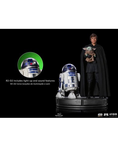 Luke Skywalker, R2-D2 & Grogu Star Wars The Mandalorian Estatua Legacy Replica 1/4