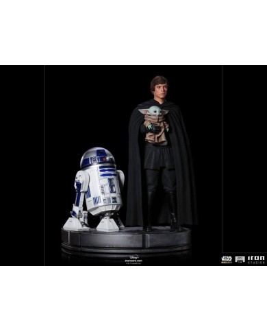 Luke Skywalker, R2-D2 & Grogu Star Wars The Mandalorian Estatua Legacy Replica 1/4