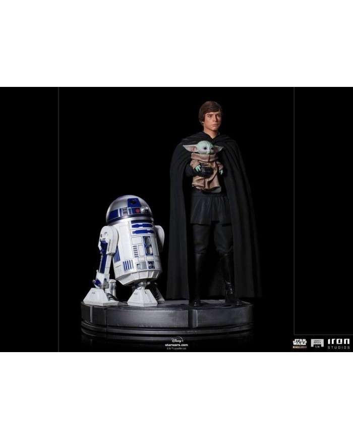 Luke Skywalker, R2-D2 & Grogu Star Wars The Mandalorian Estatua Legacy Replica 1/4