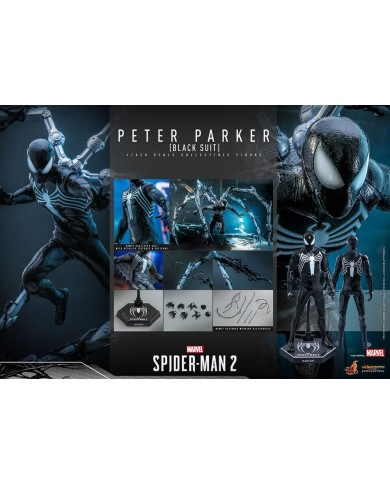 Peter Parker (Black Suit) Spider-Man 2 Figura Video Game Masterpiece 1/6