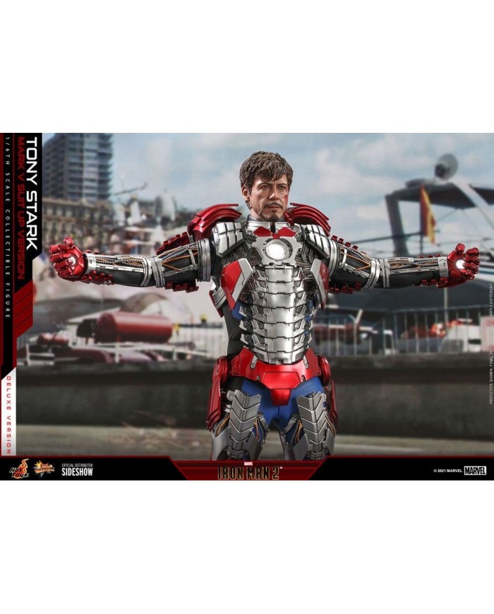 Tony Stark (Mark V Suit Up Version) Deluxe Iron Man 2 Figura Movie Masterpiece 1/6