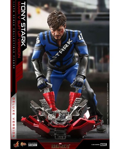 Tony Stark (Mark V Suit Up Version) Deluxe Iron Man 2 Figura Movie Masterpiece 1/6