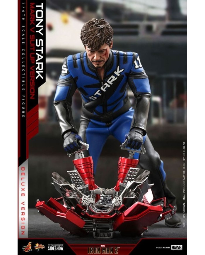 Tony Stark (Mark V Suit Up Version) Deluxe Iron Man 2 Figura Movie Masterpiece 1/6