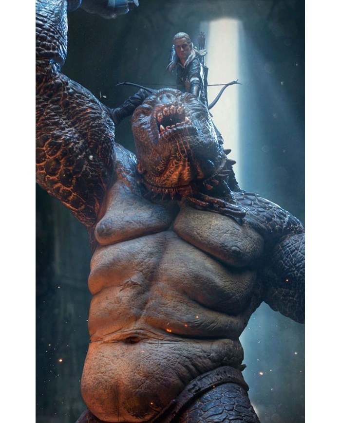 Cave Troll and Legolas - El Señor de los Anillos Estatua 1/10 Deluxe Art Scale