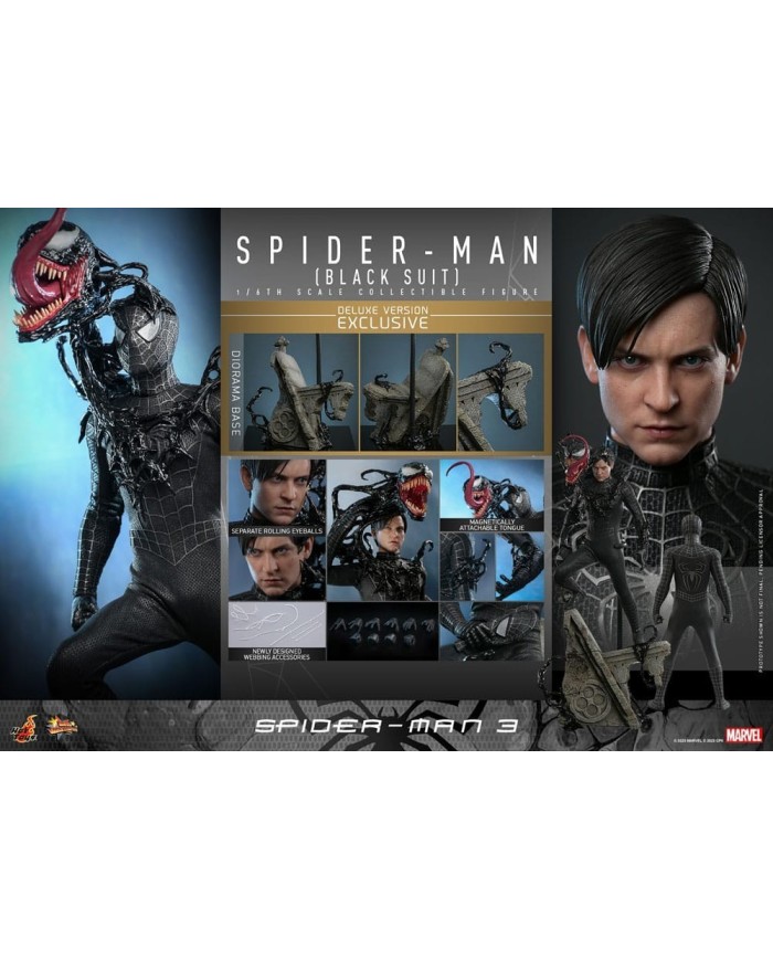 Spider-Man (Black Suit) (Deluxe Version) Spider-Man 3 Figura Movie Masterpiece 1/6