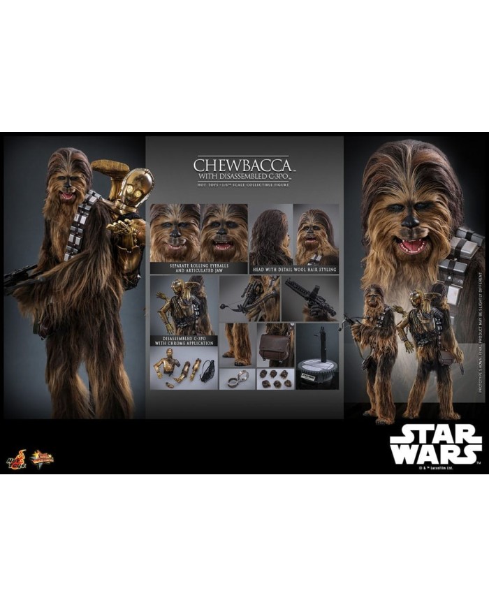 Chewbacca with Disassembled C-3PO - Star Wars Episode V Figura Movie Masterpiece 1/6