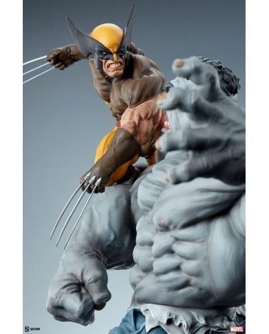 Grey Hulk vs Wolverine Marvel Estatua