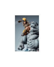 Grey Hulk vs Wolverine Marvel Estatua