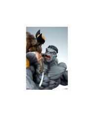 Grey Hulk vs Wolverine Marvel Estatua