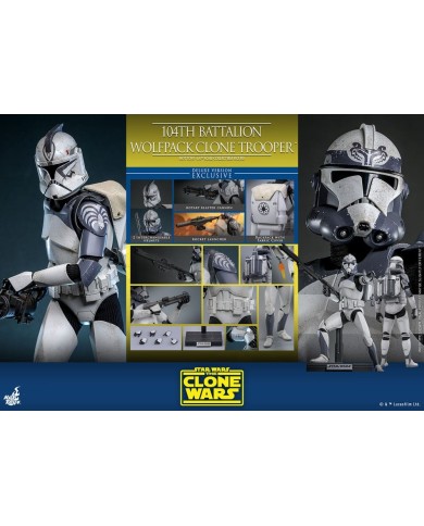 104th Battalion Wolfpack Clone Trooper Deluxe Version - Star Wars The Clone Wars Figura 1/6