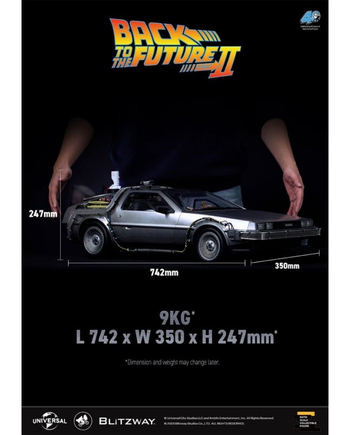 Delorean Time Machine Regreso al Futuro II Vehículo de acción 1/6